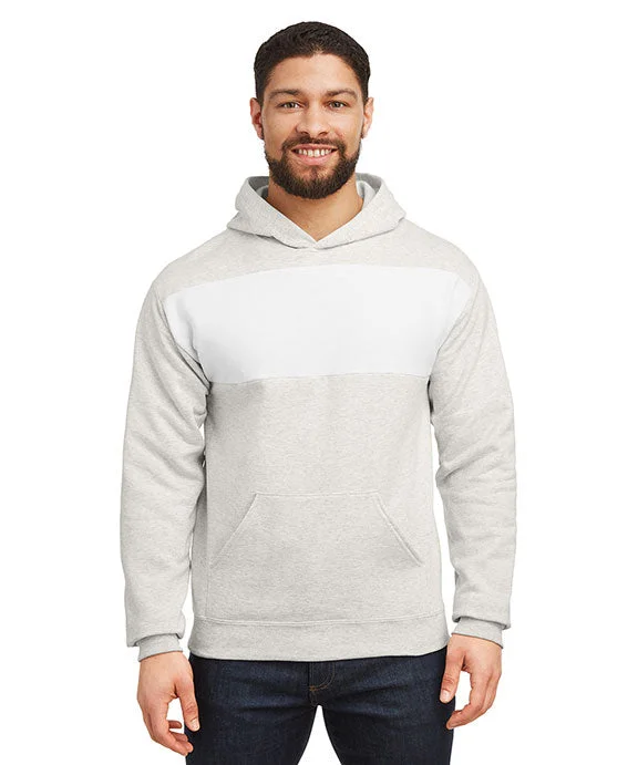 98CR - Jerzees Unisex NuBlend Billboard Hooded Sweatshirt | Oatmeal Heather/White