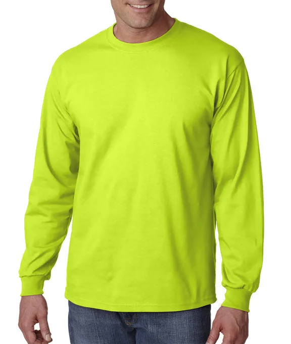 G2400 - Gildan Ultra Cotton® Adult Long Sleeve T-Shirt | Safety Green