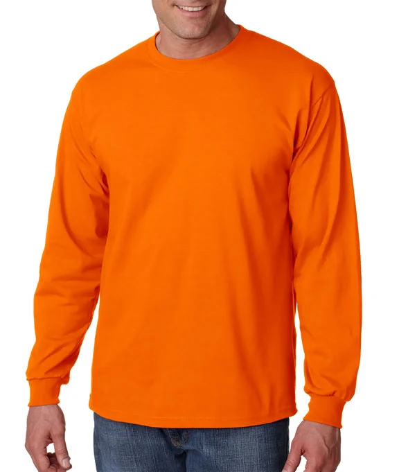 G2400 - Gildan Ultra Cotton® Adult Long Sleeve T-Shirt | Safety Orange