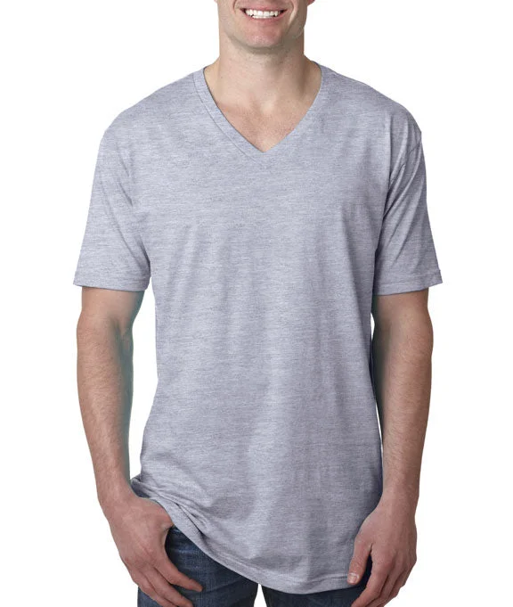 N3200 - Next Level Mens Premium Fitted Short Sleeve V-Neck T-Shirt | Heather Grey