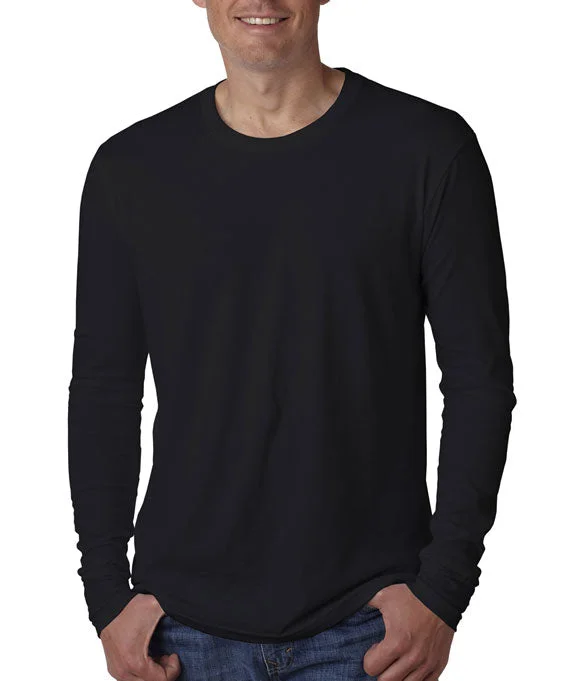 N3601 - Next Level Mens Premium Fitted Long Sleeve Crew Neck T-Shirt | Black