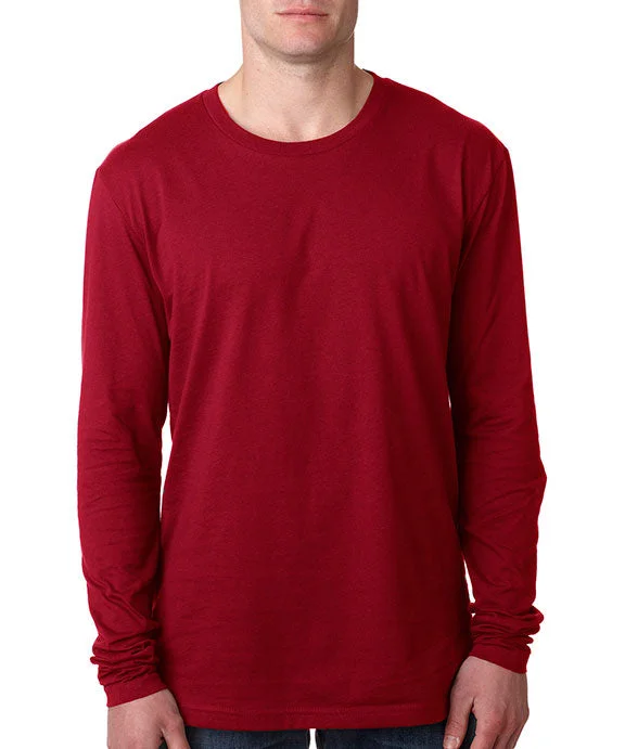 N3601 - Next Level Mens Premium Fitted Long Sleeve Crew Neck T-Shirt | Cardinal