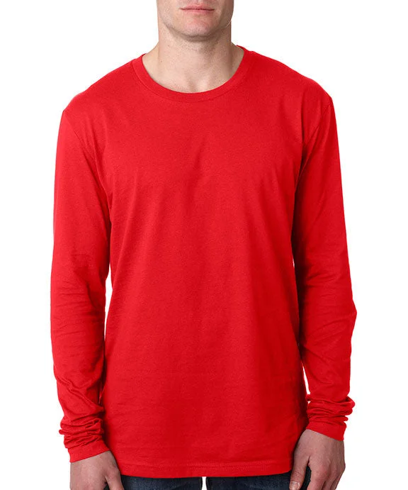 N3601 - Next Level Mens Premium Fitted Long Sleeve Crew Neck T-Shirt | Red