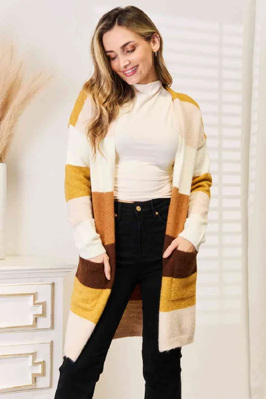 Amara Color Block Dropped Shoulder Cardigan