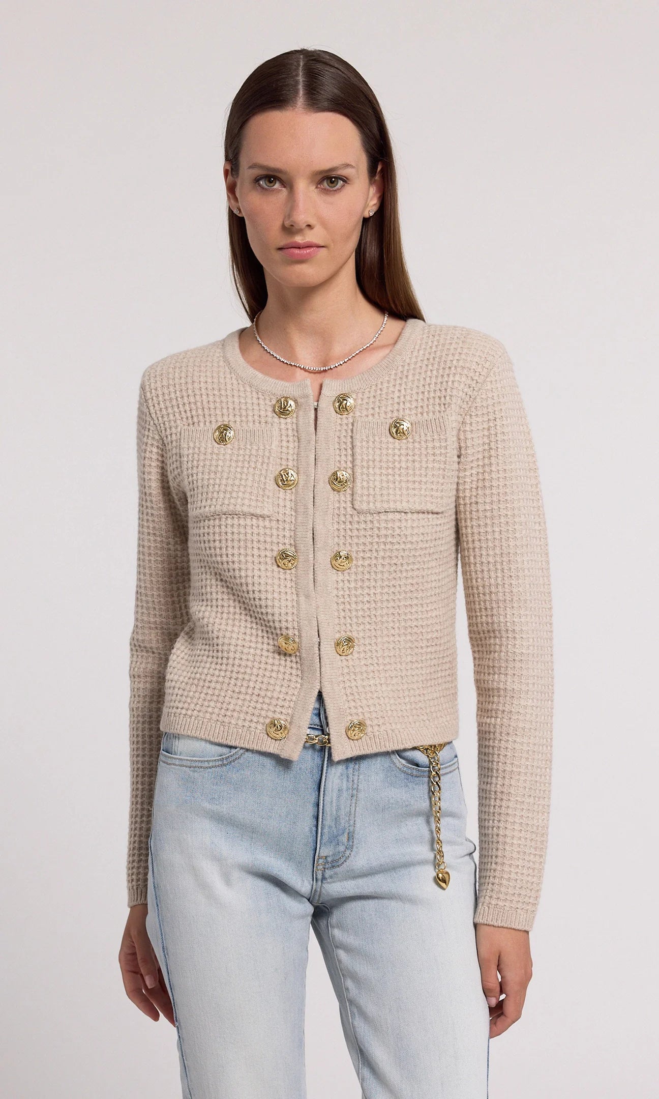 Generation Love Cypress Knit Cardigan Heather Oatmeal