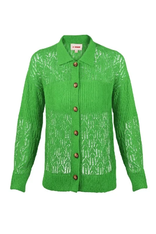 GREEN ARAÑITA COLLARED CARDIGAN