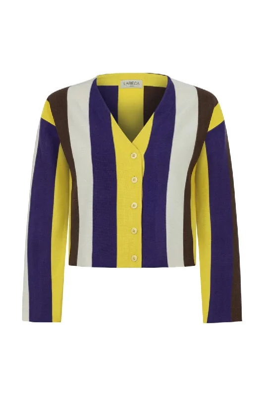 MONACO MULTI-COLOURED STRIPED CARDIGAN