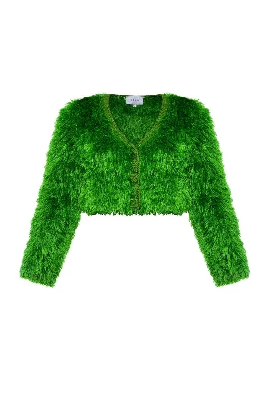 POP GREEN FLUFFY CARDIGAN