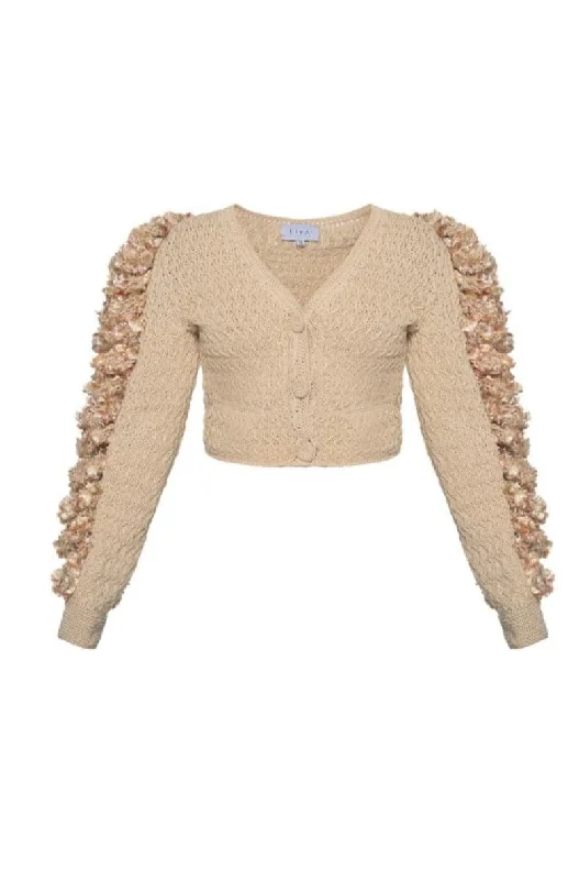 SANDY BEIGE HAND KNITTED CARDIGAN