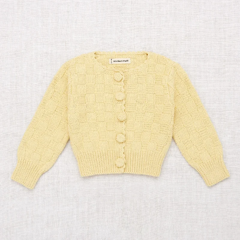 Misha & Puff Basketweave Cardigan - Straw